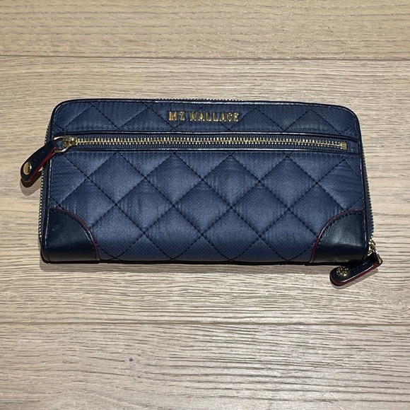 MZ Wallace Handbags - MZ Wallace Long Crosby Wallet-Navy/Black-EUC